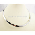 Western Style women shiny silver thin round circle Metal choker torques necklace